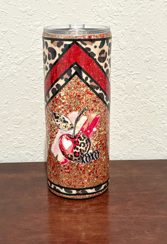 Leopard XO Glitter Tumbler