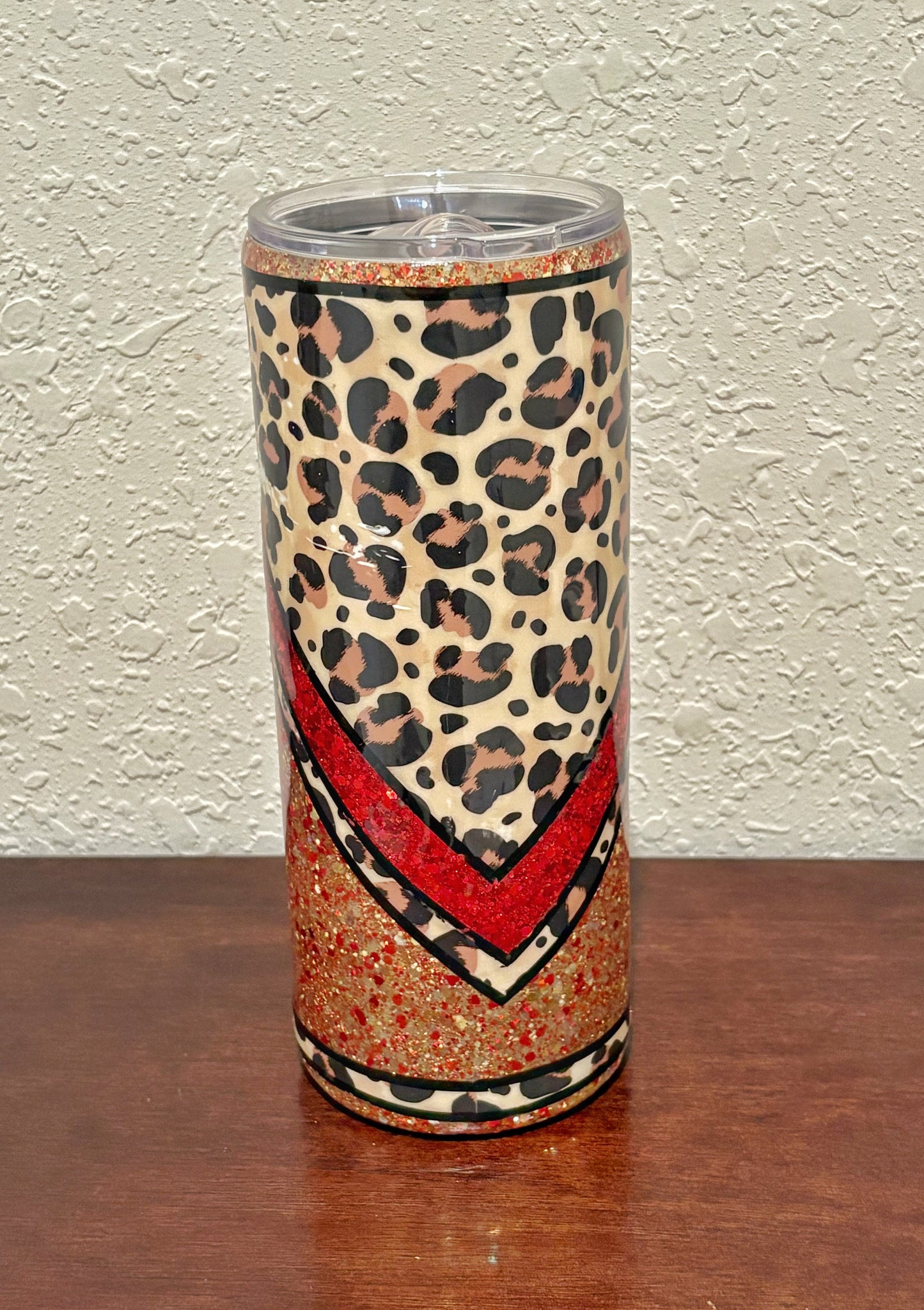 Leopard XO Glitter Tumbler