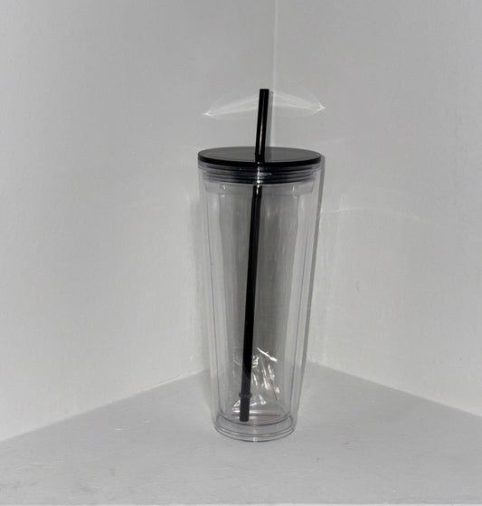 24 oz Snow Globe with Color Lid and Straw